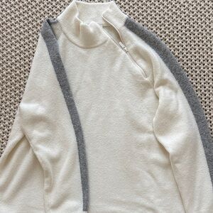Lou & Grey Cream and Gray Sweater